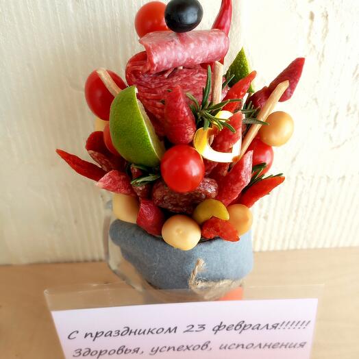 Кружка с закусками 🧀🍖🍺🍅