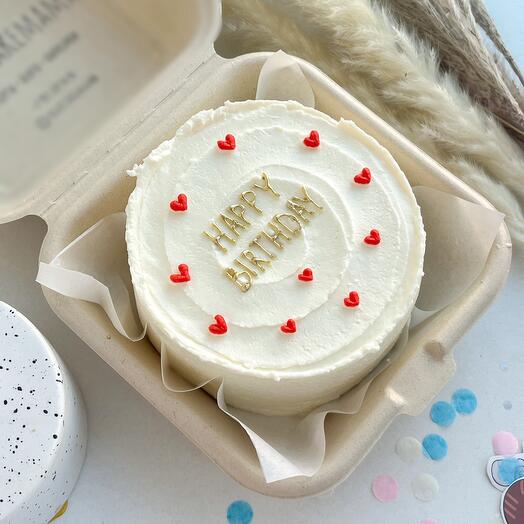 Бенто-торт на день рождения с золотой надписью 🎂
