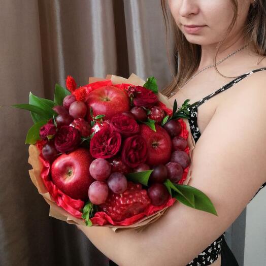Красный бархат мини (фруктовый букет)