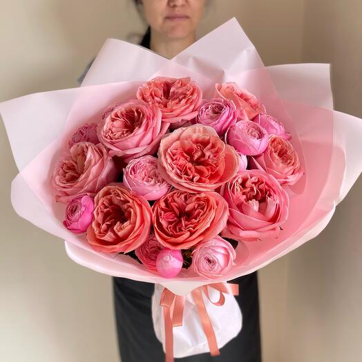 Поцелуй роз💋💕букет пионовидных роз