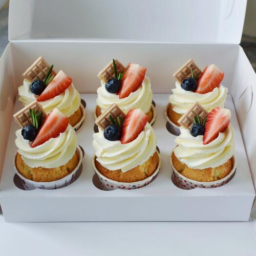 Cupcakes de vainilla, 6 piezas