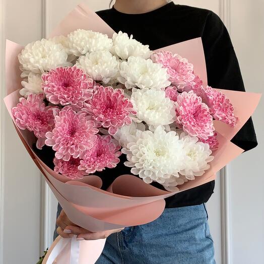 Белая и розовая хризантема 🌸