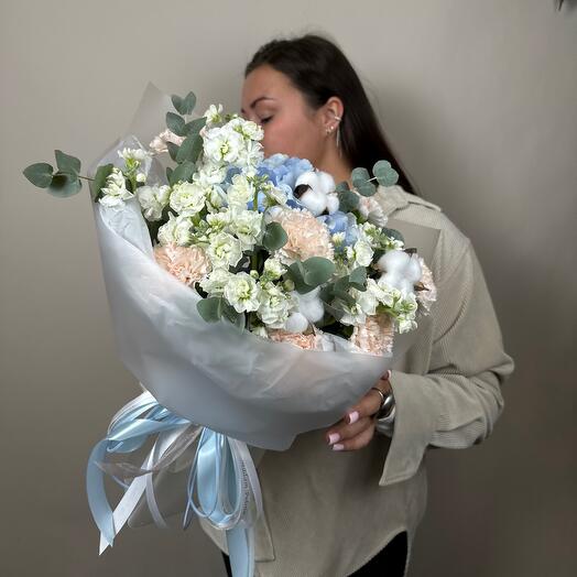 Blue with cotton