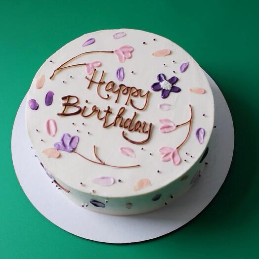 Торт 1 кг (бенто макс) на день рождения "happy birthday"
