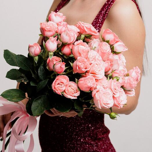 9 rosas de peonía de arbusto con cinta
