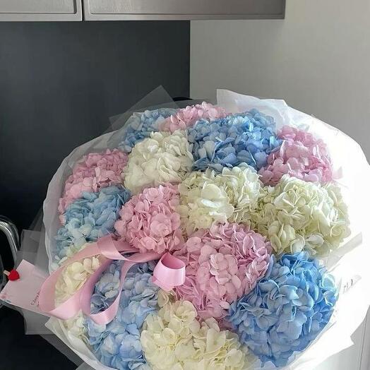 Bouquet of assorted hydrangeas