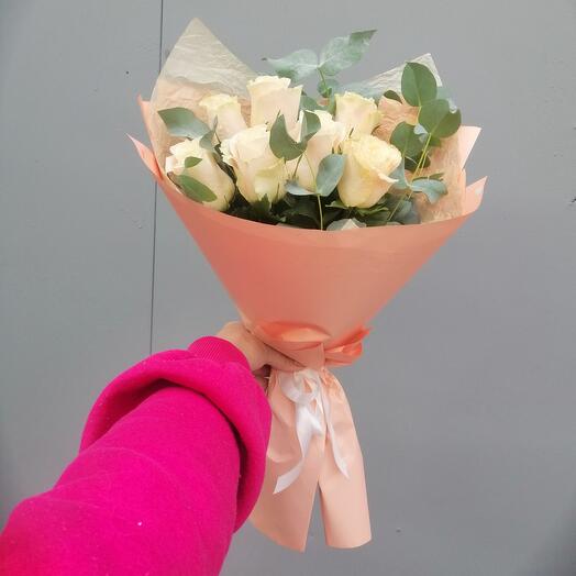 Rose charmant with Eucalyptus