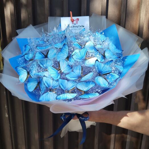 Bouquet of blue butterflies