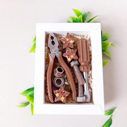 Мини шоколадный наборчик. Мужской набор. Шоколадные инструменты
