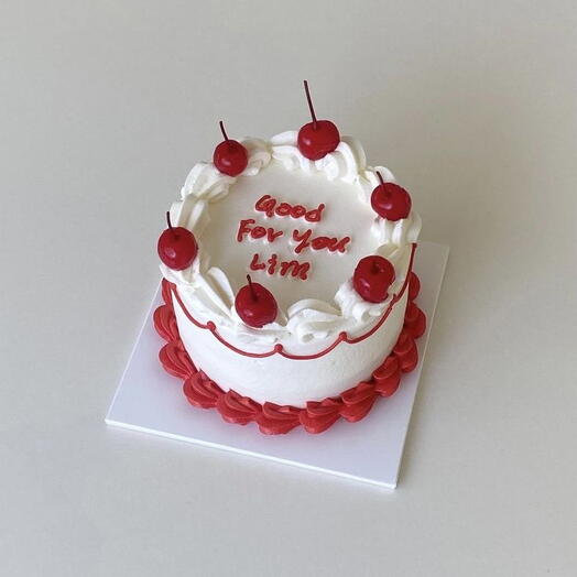 Red cherry cake -for Birthday