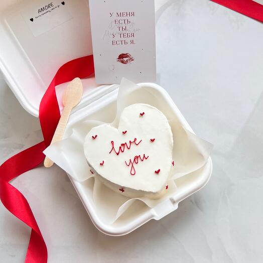 Бенто торт в форме сердца love you