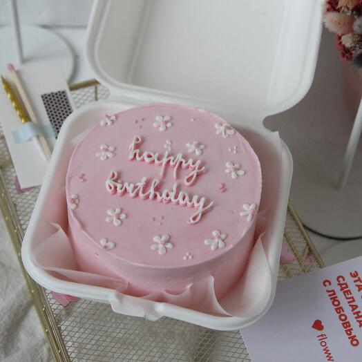 Бенто торт happy birthday розовый маме сестре подруге любимой на день рождения