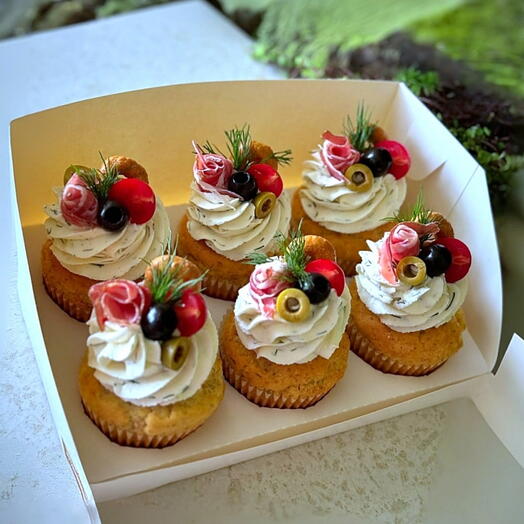 Закусочные капкейки несладкие 6шт