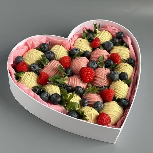 Fresas en chocolate blanco y rosa