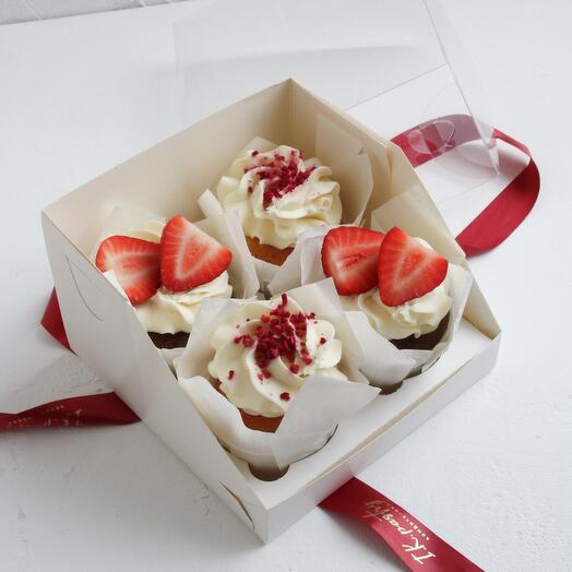 Cupcakes con fresas para regalo