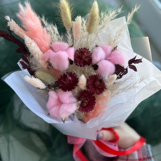 Букетик с хлопком и гелизризумом