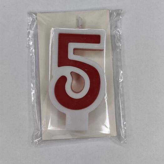 Цифра 5 красная