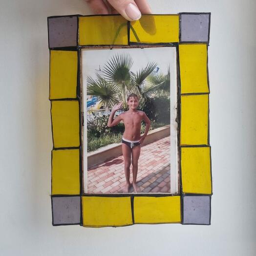 Электронный Подарочный сертификат на витражный мастер класс фоторамка