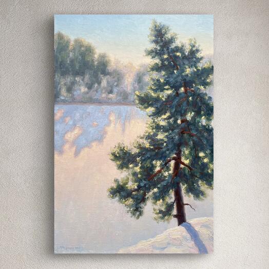 Пейзаж зимний день