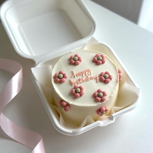 Торт happy birthday с цветами