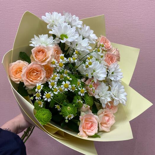 Ramo de Inspiración con rosas y crisantemo
