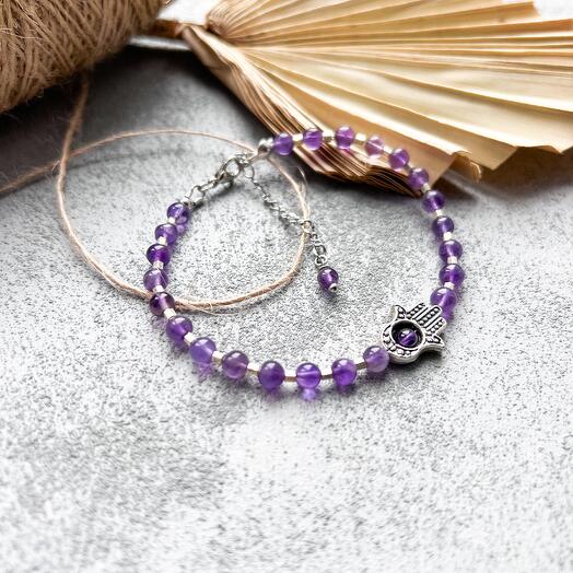 Браслет из натурального аметиста