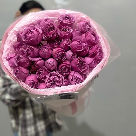 Букет из кустовых пионовидных роз 💗 мисти баблс