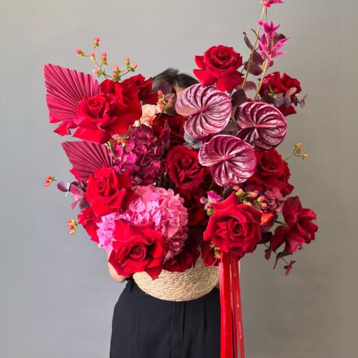 Цветы Букет Art Flowers Алая страсть