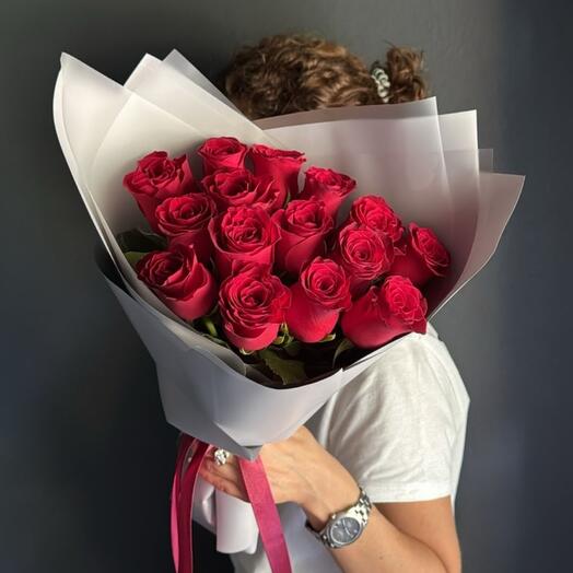 -20%АКЦИЯ🌹Монобукет-комплимент "Ей"/роза Кенийская /Цветы Уфа/Цветы в Уфе/Доставка цветов Уфа