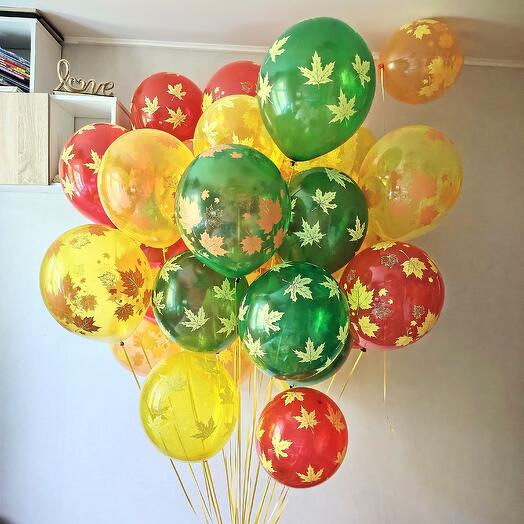 Шары на день учителя осенние листики