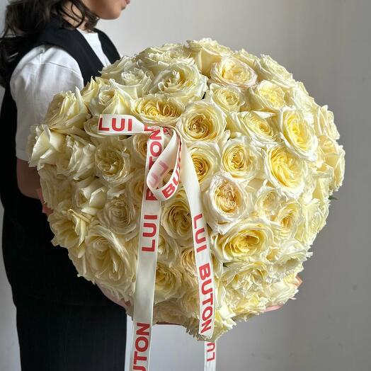 Букет "75 пионовидных роз Candlelight"