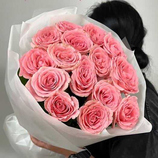 «Трепет сердца» Монобукет из 15 роз