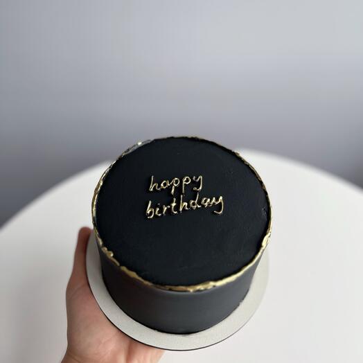 Мини торт / Бенто торт чёрный happy birthday