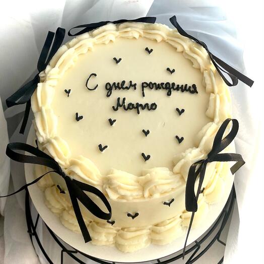 Торт тренд с бантиками и рюшами