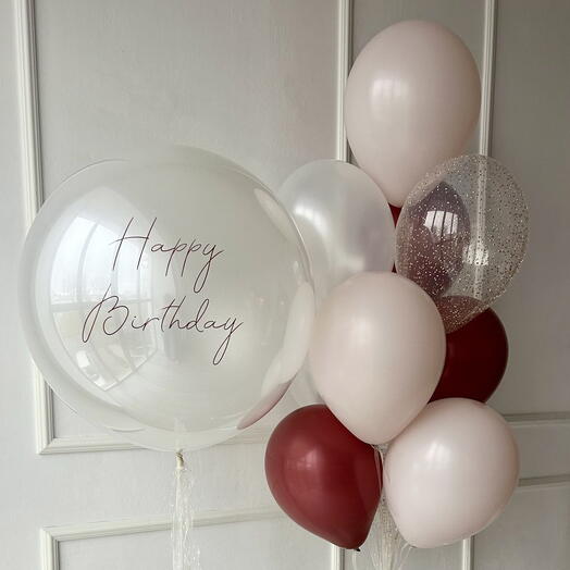 Нежный сет «Happy birthday» шары на День Рождения