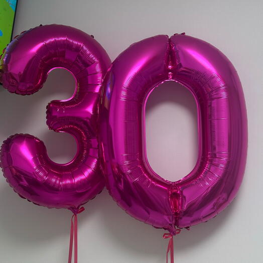 Цифра 30 фуксия