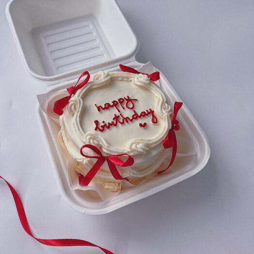 Бенто торт на День  Рождение стиль Ламбет Happy birthday (цвет лент много в наличии)