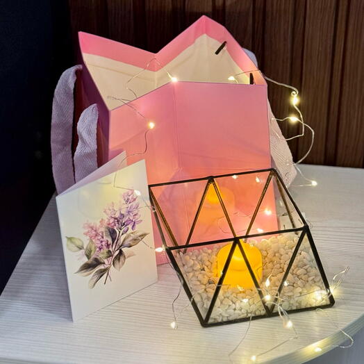 Подсвечник со свечой подарок на Новый год