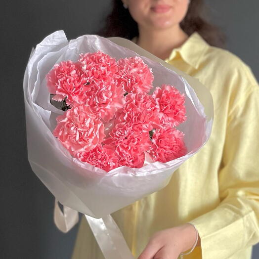 🌸Букет из розовых гвоздик, 11шт. FD 475