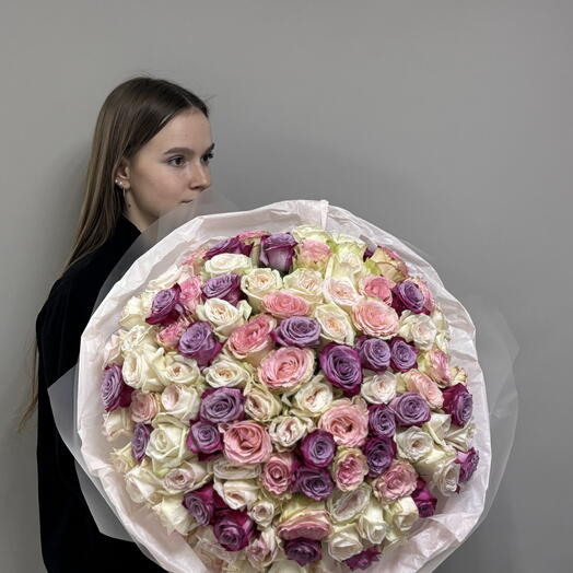 Микс из 101 эквадорской розы