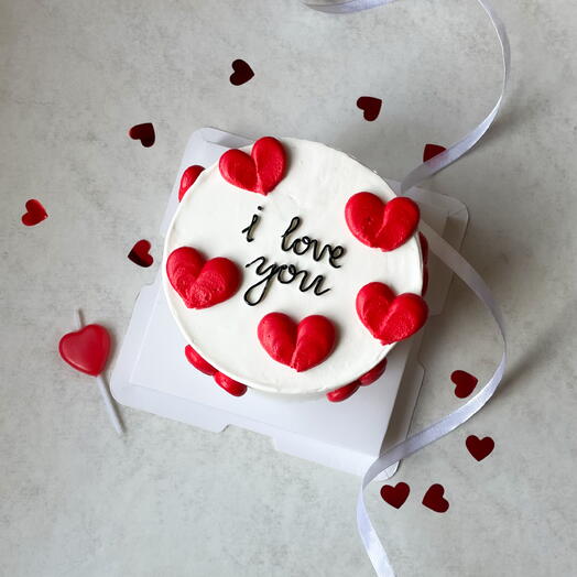 Бенто торт с сердцами I love you ️