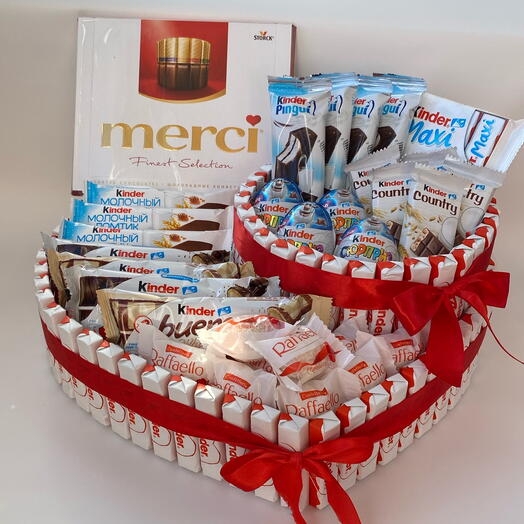 ❣️ «ЛЮБОВЬ МОЯ» МЕГА | Большое сердце с Kinder шоколадом | Порадовать любимого человека | Сладости с доставкой