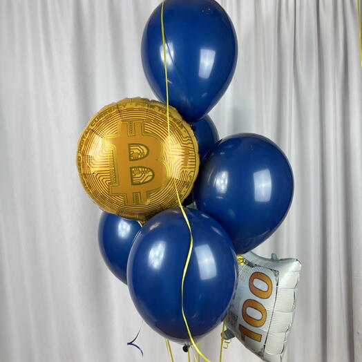 Воздушные шары деньги доллар биткоин 7шт. Helium balloons money dollar bitcoin