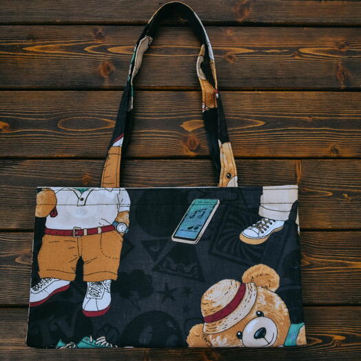 Сумка шоппер с мишками