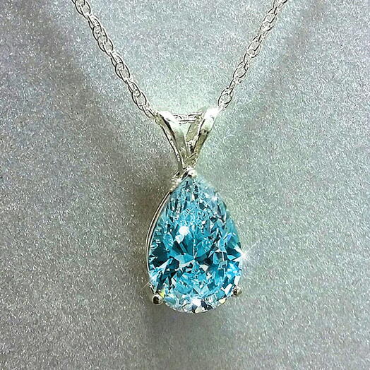 Ожерелье с фианитом «Blue Crystal» любимой девушке / жене / маме / девушке