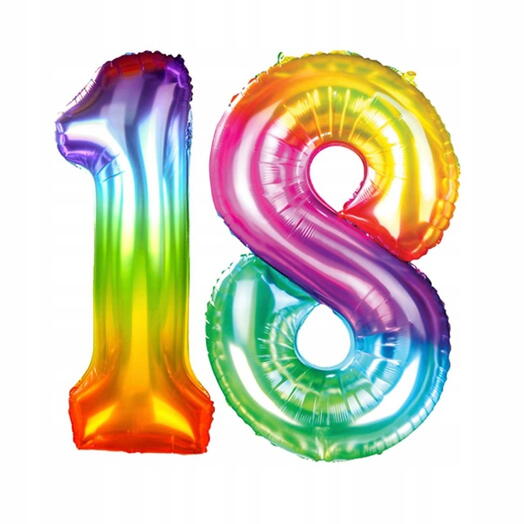 2 Любые фольгированные цифры цвета Разноцветные (102 см)