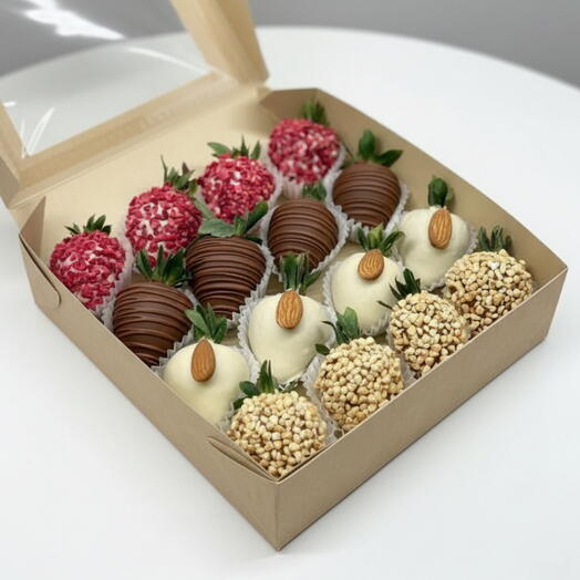 Клубника в шоколаде «Nut MIX» 16 шт