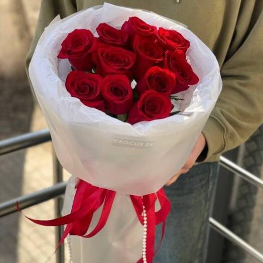 Букет 11 роз 60см