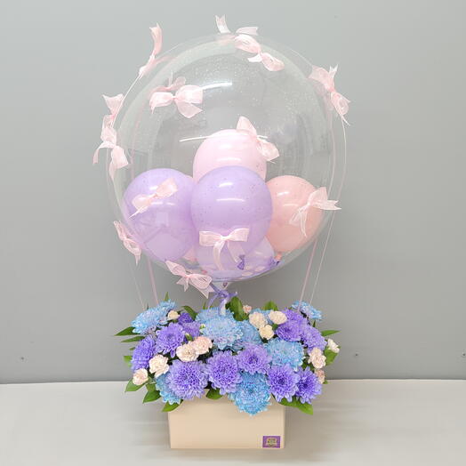 🌸Цветочные чудеса🌸 Композиция с большим шаром и Вашей индивидуальной надписью на нем