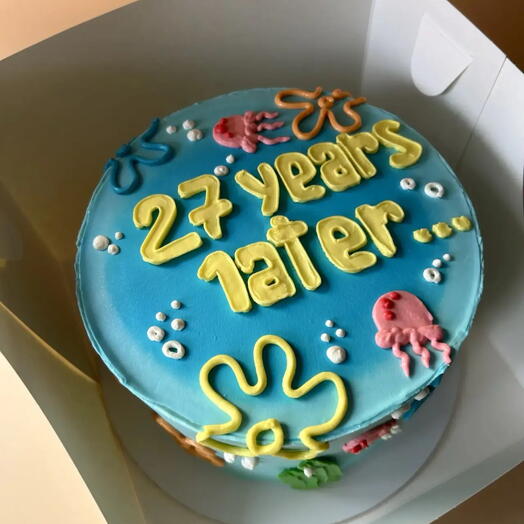 Торт на день рождения «27 years later»